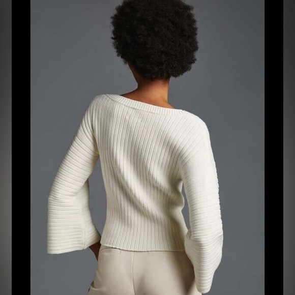 Maeve Cream Ribbed Sweater - Picture 2 of 6